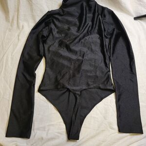 GOOD AMERICAN high neckline compression bodysuit black